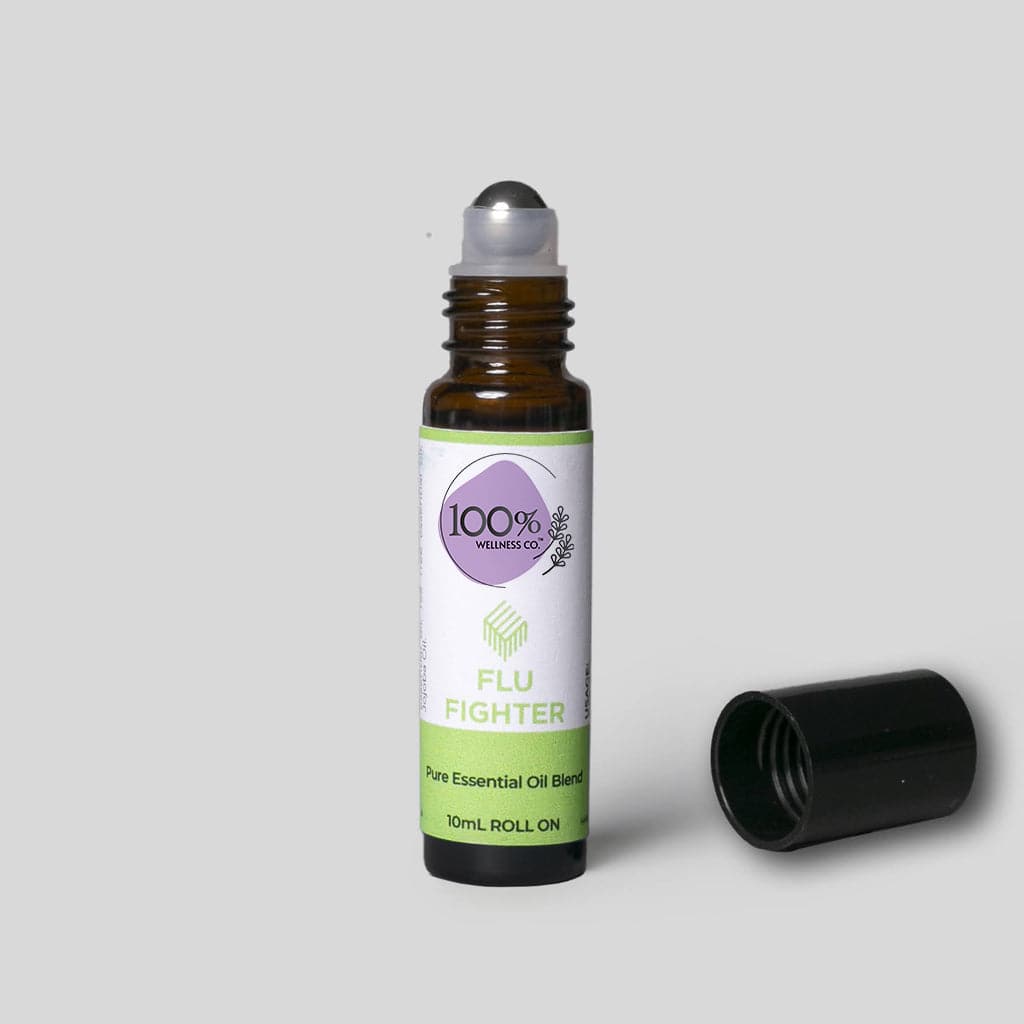 100% Wellness Co Flu Fighter Essential Oil Roll-on Blend