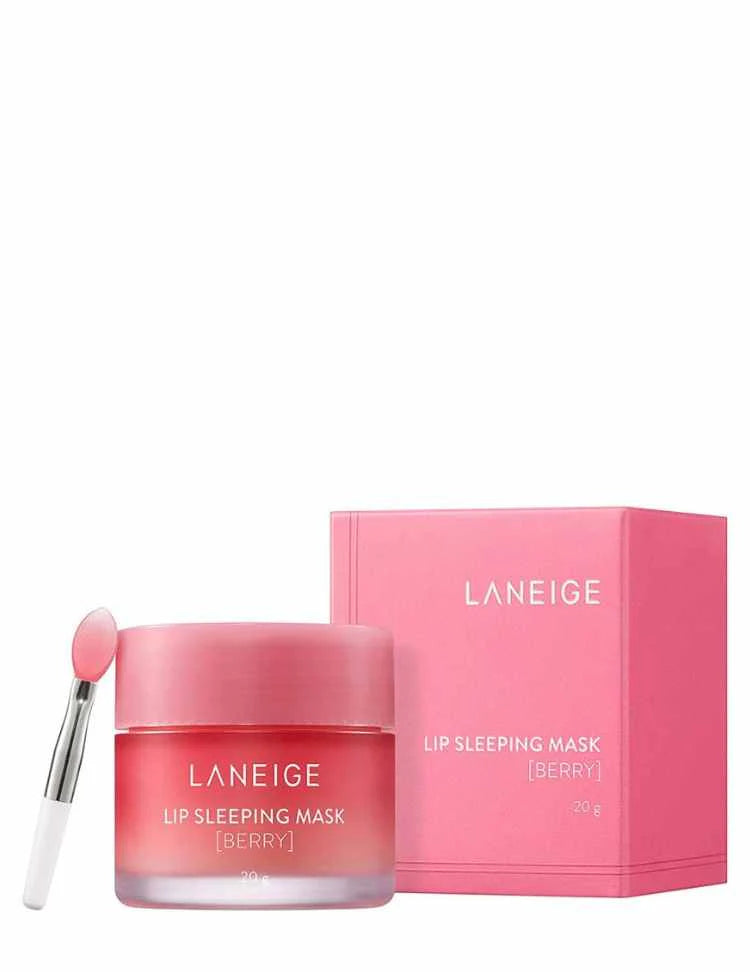 Laneige lip sleeping mask with pink packaging on a white background