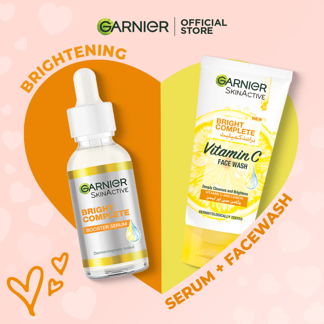 Garnier Bright Complete Vitamin C Facewash - 50 ml + Vitamin C Serum 30ml
