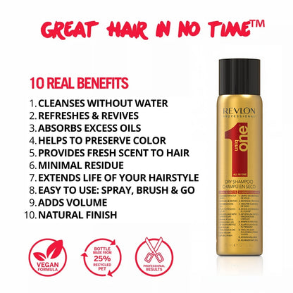 Revlon Professional UniqONE™ Dry Shampoo - "All-in-One" 10 Benefits Dry Shampoo - 75ml / 300ml