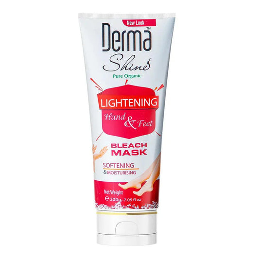 Tube of Derma Shine Lightening Hand & Feet Bleach Mask on a white background