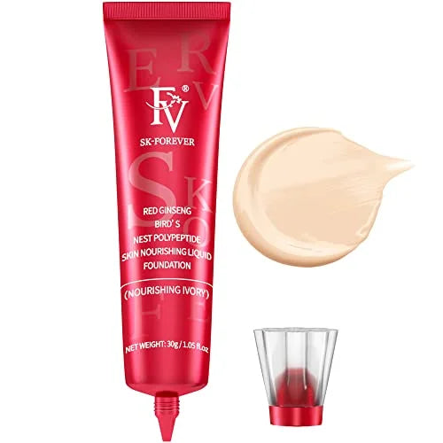 Red skincare tube with a sample of cream on a white background

