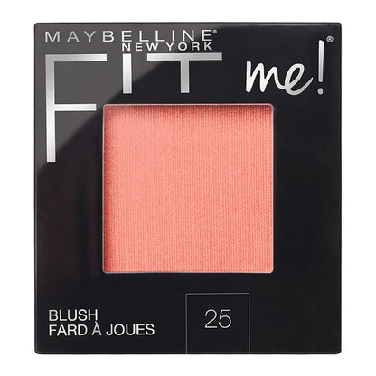 Maybelline New York Fit me blush packaging with a pink shade on a black background