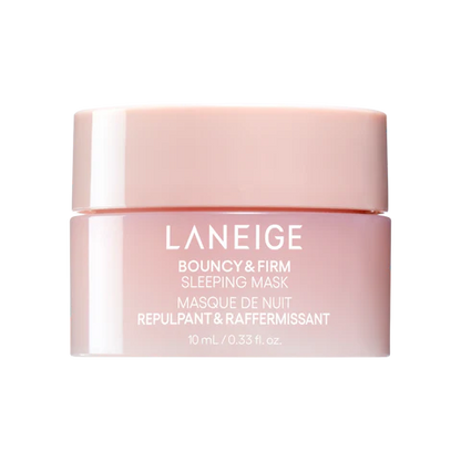 Laneige bouncy and firm sleeping mask packaging on a white background