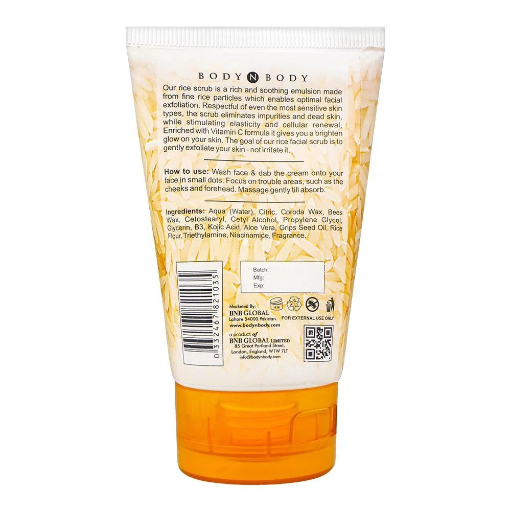 Back label of a skincare product with text and branding on a white background